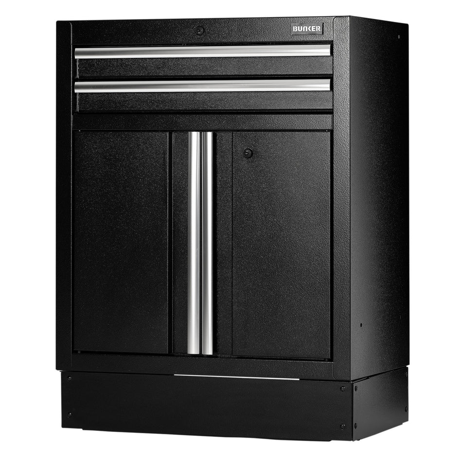 BUNKER Modular Floor Cabinet, 2 Drawer, 2 Door, 680mm : Model No. MS400-2BU