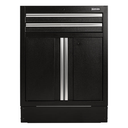 BUNKER Modular Floor Cabinet, 2 Drawer, 2 Door, 680mm : Model No. MS400-2BU