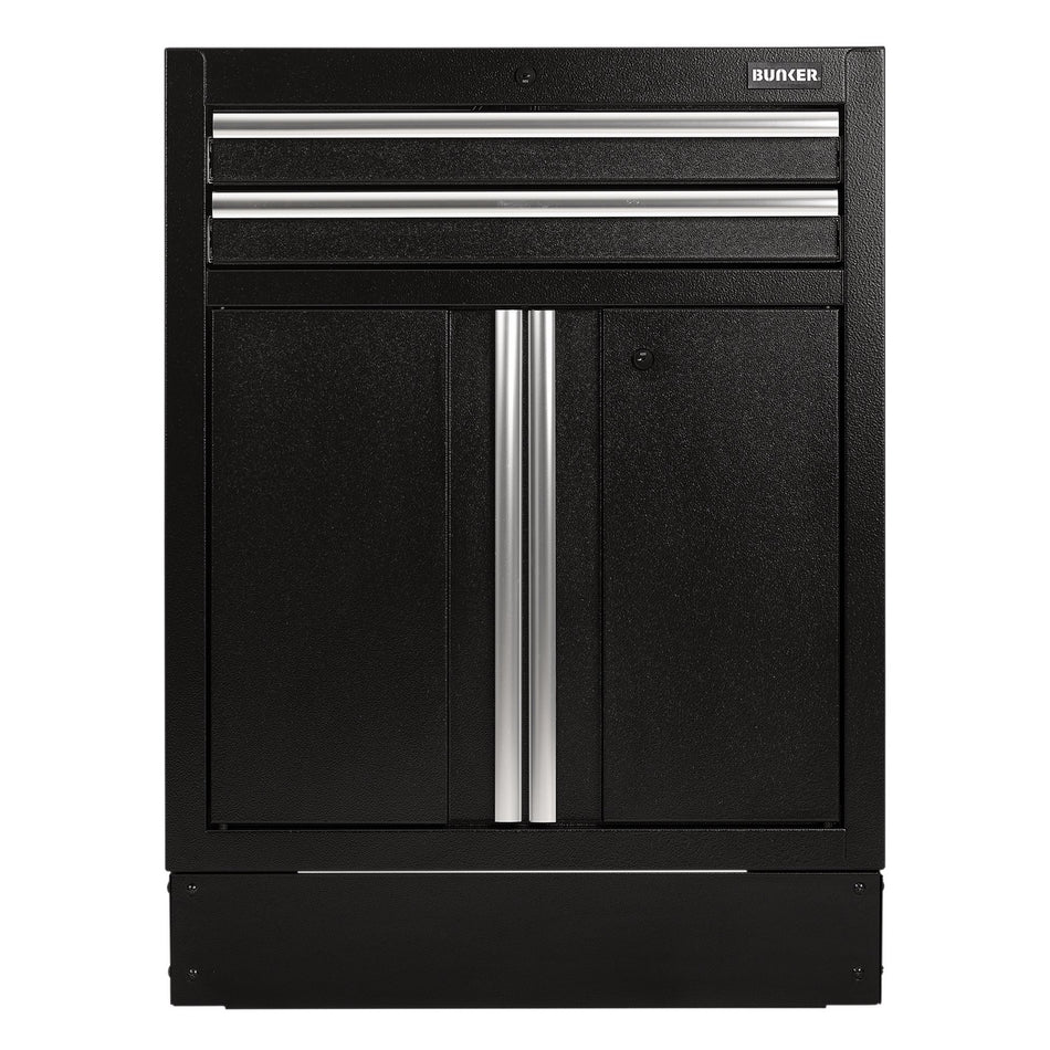 BUNKER Modular Floor Cabinet, 2 Drawer, 2 Door, 680mm : Model No. MS400-2BU