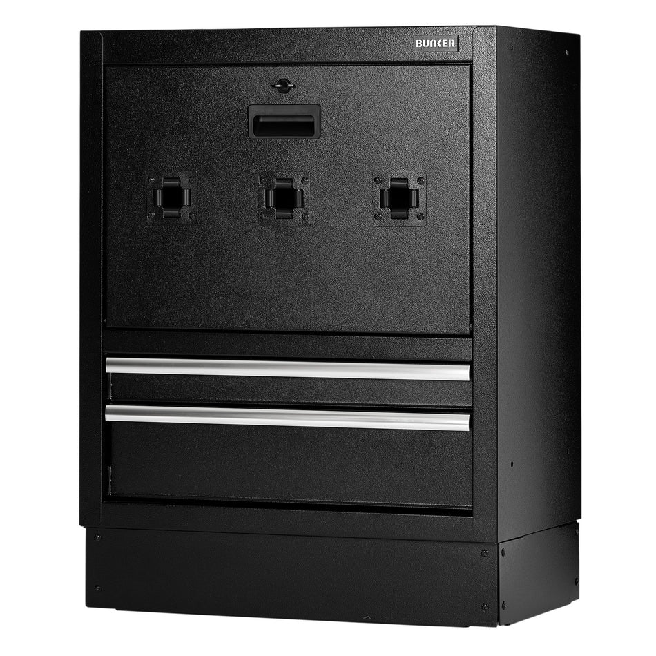 BUNKER Modular Floor Reel Cabinet, 2 Drawer, 680mm : Model No. MS400-2RBU