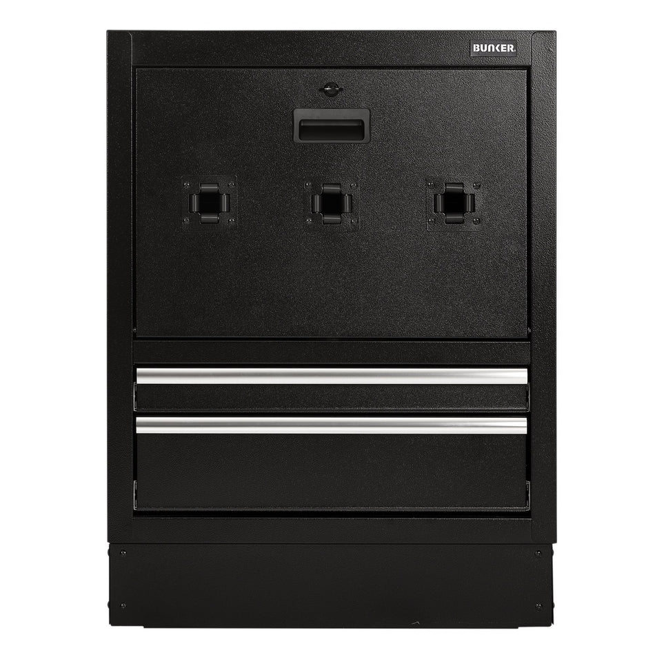 BUNKER Modular Floor Reel Cabinet, 2 Drawer, 680mm : Model No. MS400-2RBU
