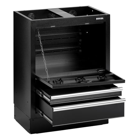 BUNKER Modular Floor Reel Cabinet, 2 Drawer, 680mm : Model No. MS400-2RBU