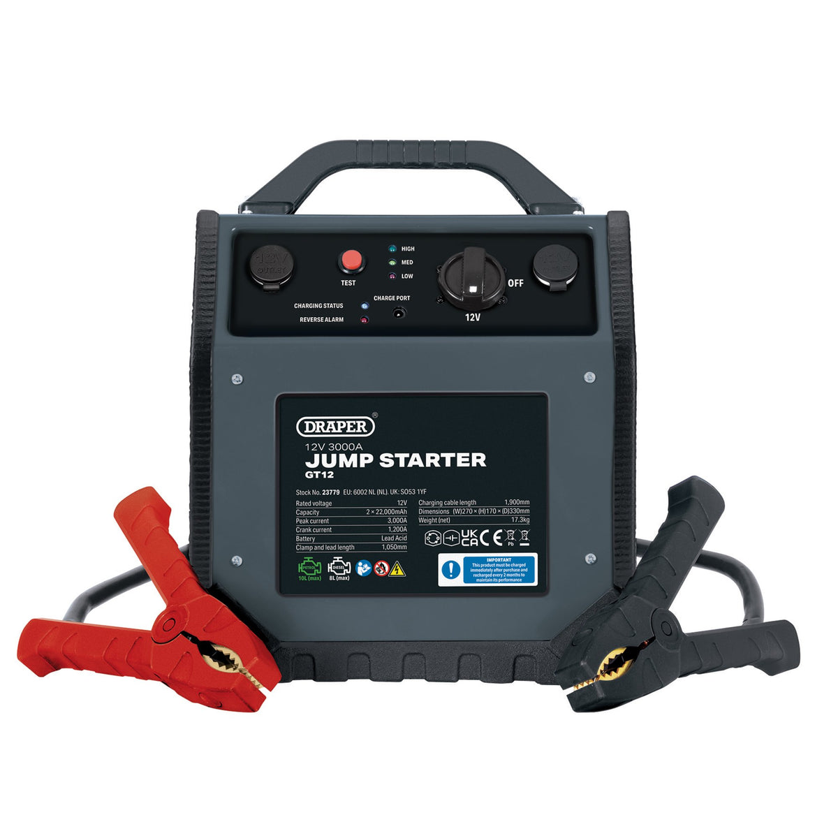 12V Jump Starter, 3000A : Model No. GT12