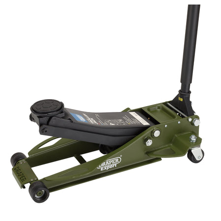 Draper Expert Professional Low Profile Fast Lift Garage Trolley Jack, 3 Tonne, Green : Model No. TJ3-GP