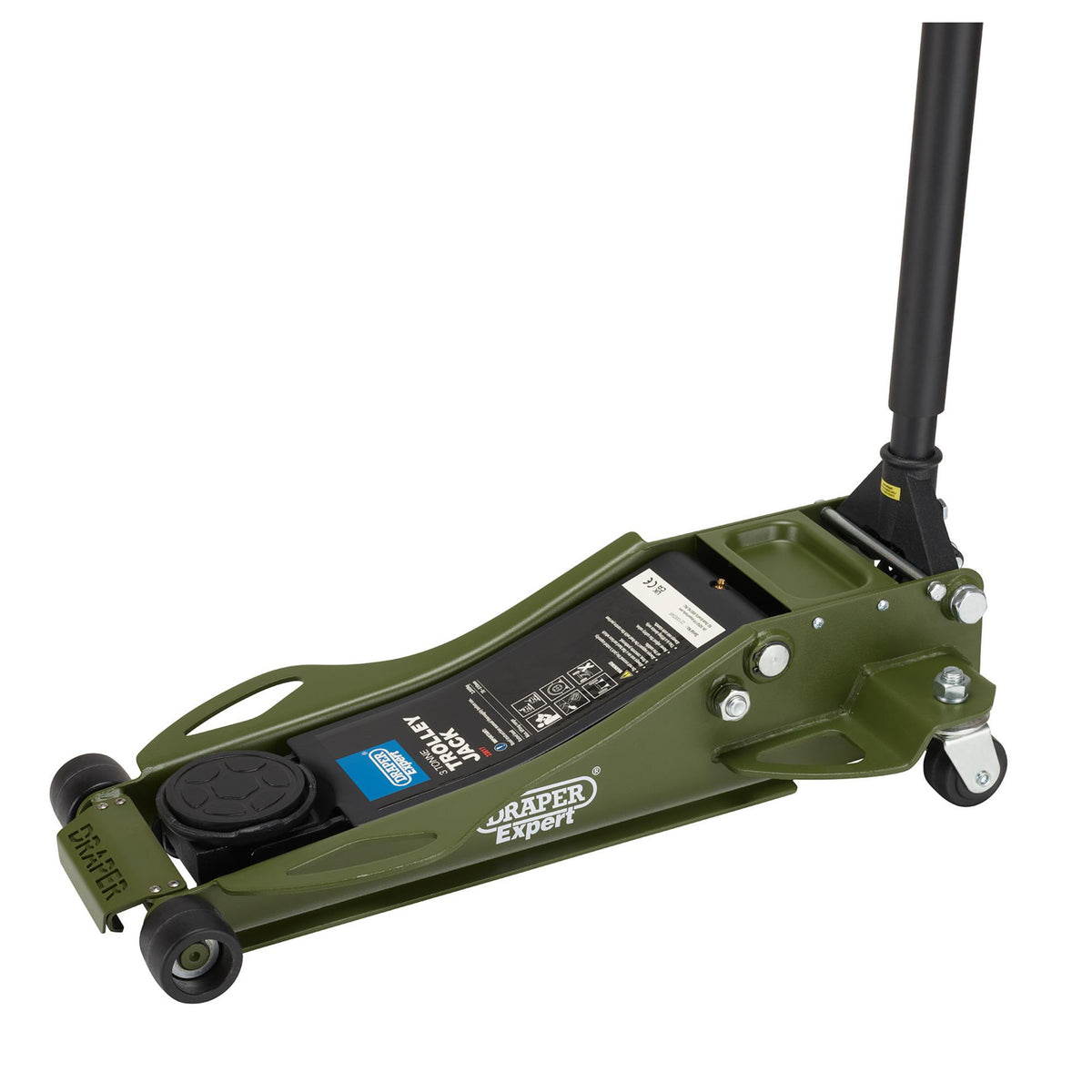 Draper Expert Professional Low Profile Fast Lift Garage Trolley Jack, 3 Tonne, Green : Model No. TJ3-GP