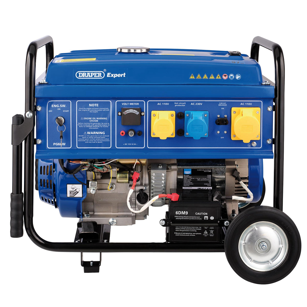 DRAPER 5.5KVA/5.0KW Petrol Generator: Model No. PG58W
