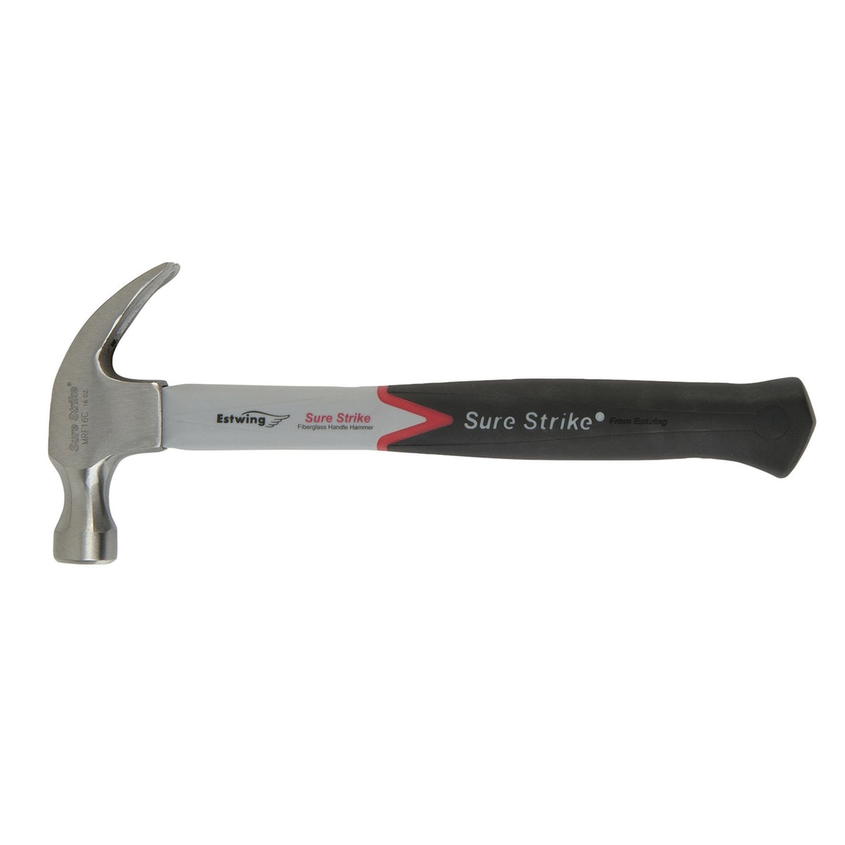 Estwing EMRF16C Sure Strike Curved Claw Hammer with Fibreglass Handle, 16oz/448g : Model No. EMRF16C