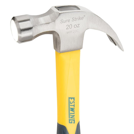 Estwing EMRF20C Sure Strike Curved Claw Hammer with Fibreglass Handle, 20oz/567g : Model No. EMRF20C