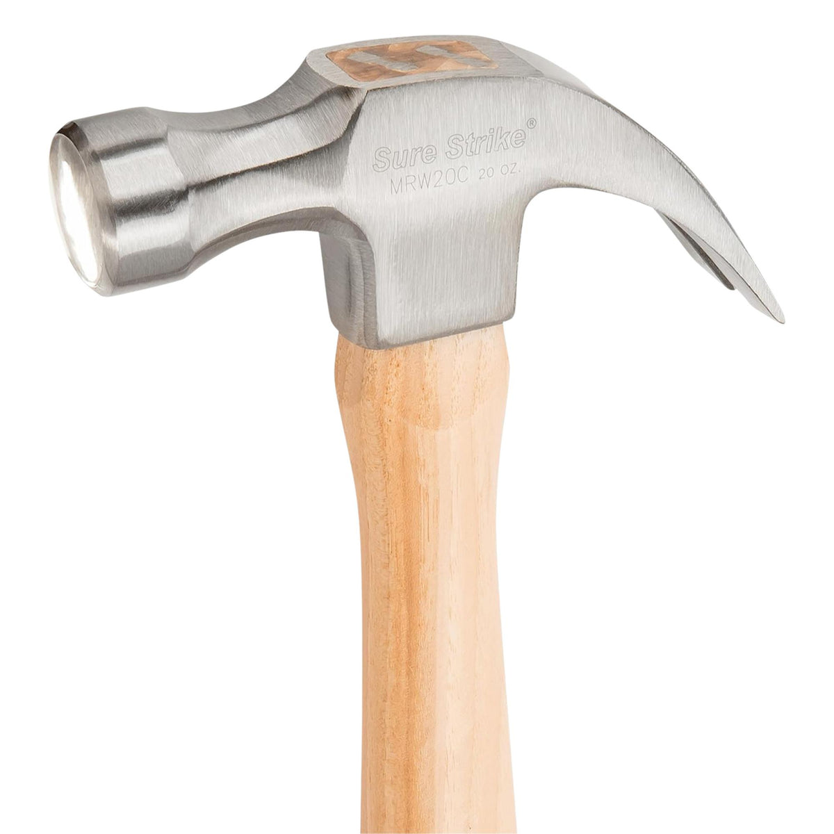Estwing EMRW20C Sure Strike Curved Claw Hammer with Hickory Handle, 20oz/570g : Model No. EMRW20C