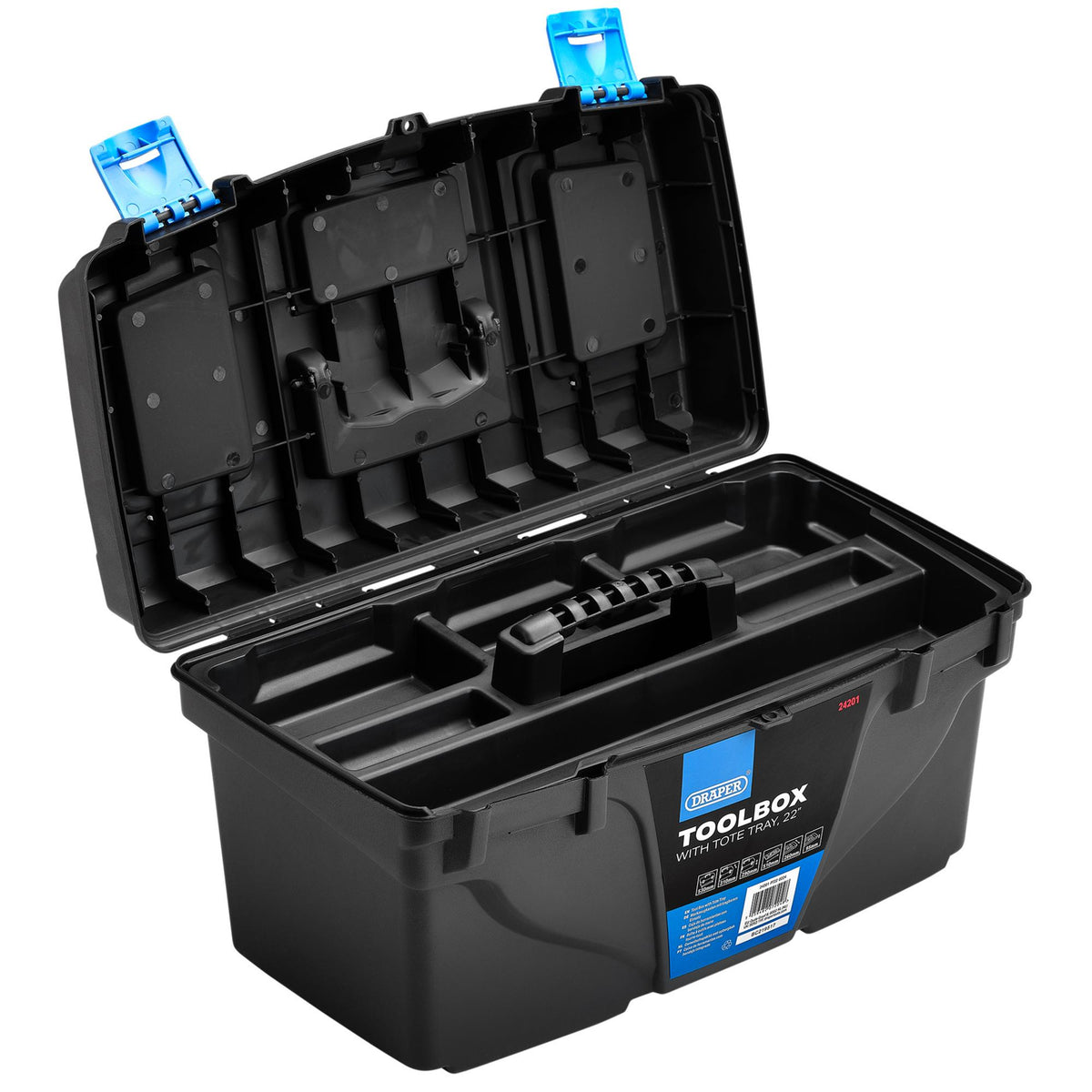 Plastic Toolbox with Tote Tray, 22" : Model No. PT22