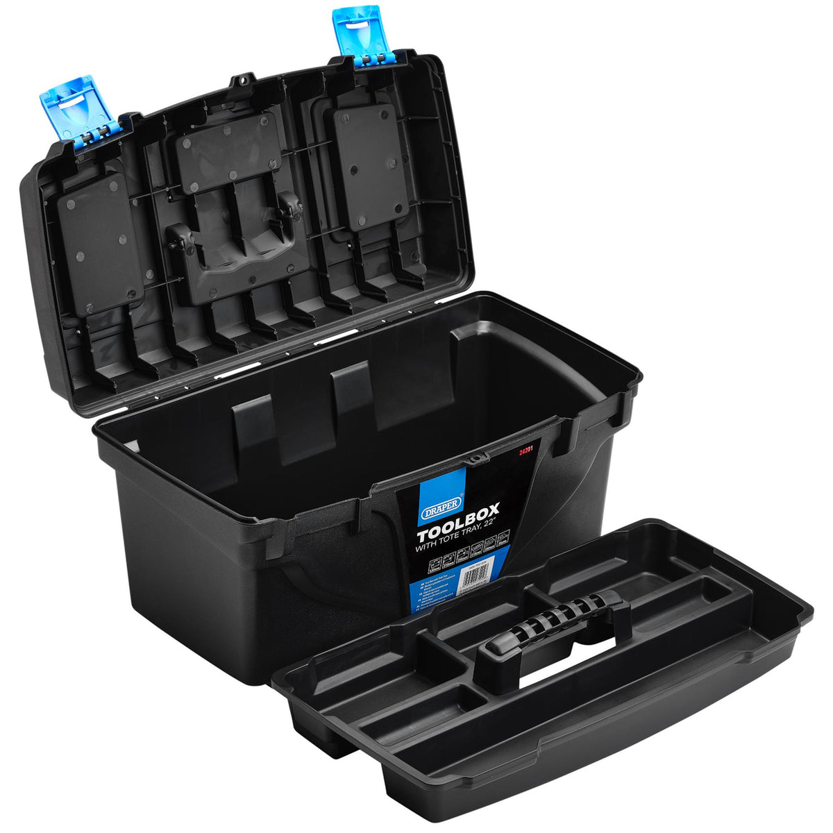 Plastic Toolbox with Tote Tray, 22" : Model No. PT22