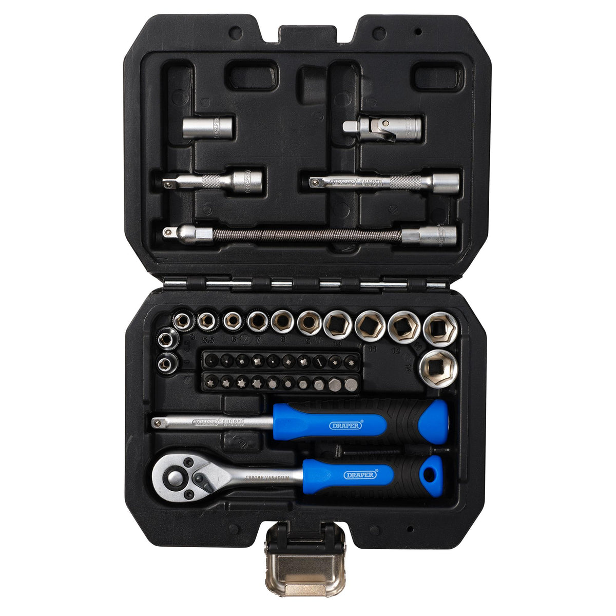 Draper HI-TORQ Metric Socket and Bit Set, 1/4" Sq. Dr. (40 Piece) : Model No. 1/4SS40