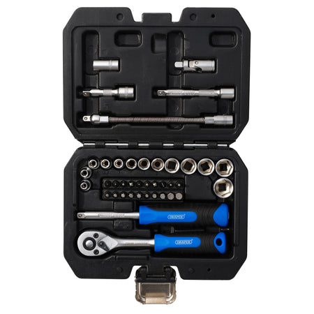 Draper HI-TORQ Metric Socket and Bit Set, 1/4" Sq. Dr. (40 Piece) : Model No. 1/4SS40