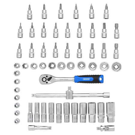 Draper HI-TORQ Metric Socket and Bit Set, 3/8" Sq. Dr. (58 Piece) : Model No. 3/8SS58