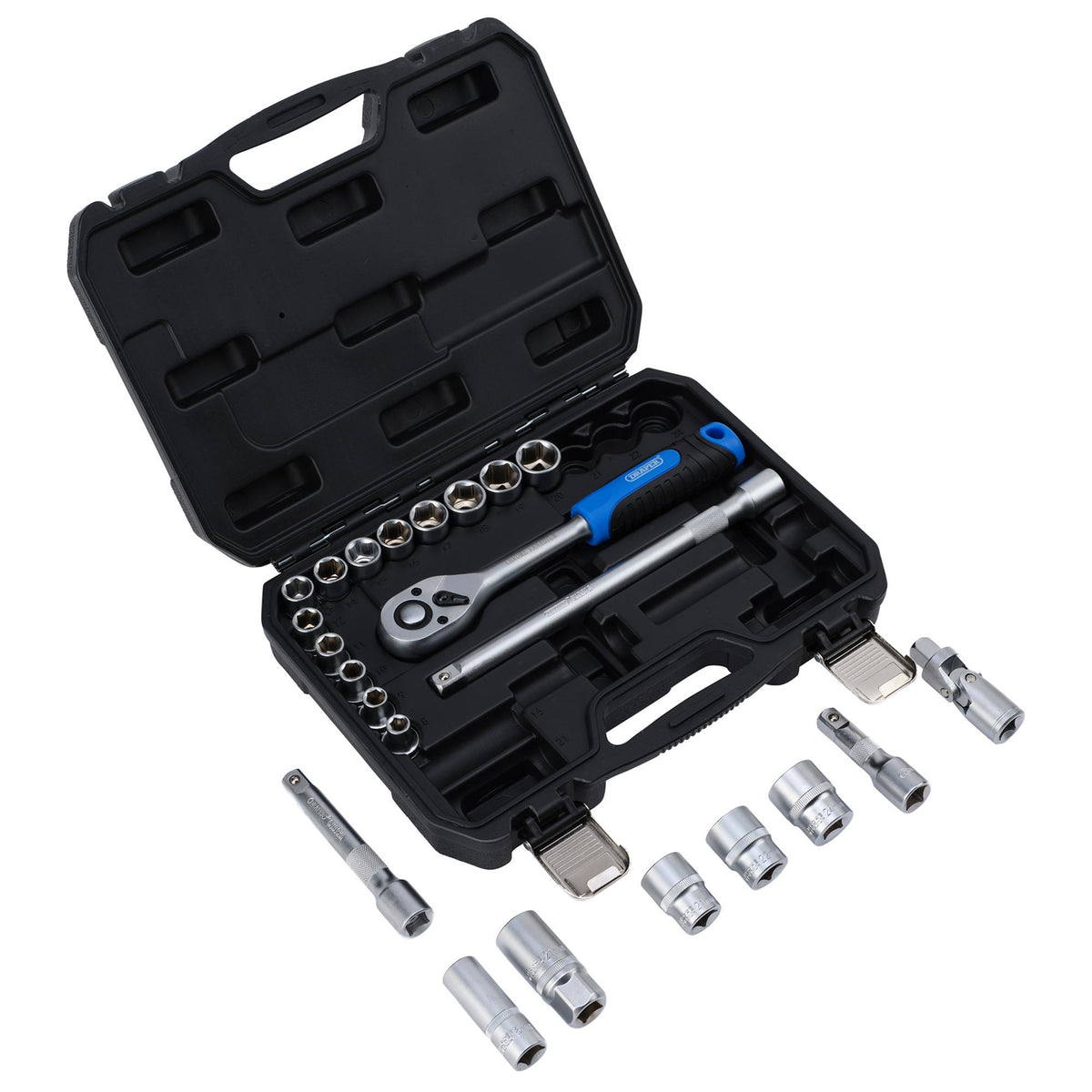 Draper HI-TORQ Metric Socket Set, 1/2" Sq.. Dr. (23 Piece) : Model No. 1/2SS23
