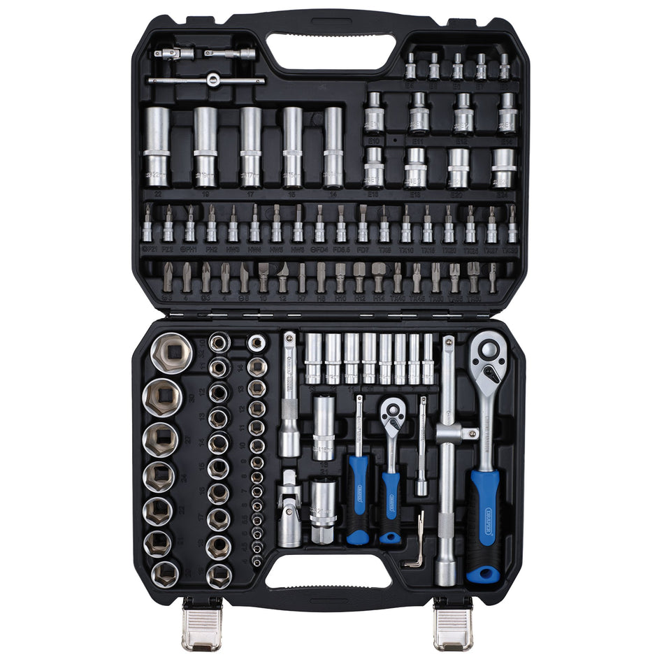 Draper HI-TORQ Metric Socket and Bit Set, 1/4" and 1/2" Sq. Dr. (110 Piece) : Model No. MIXSS110