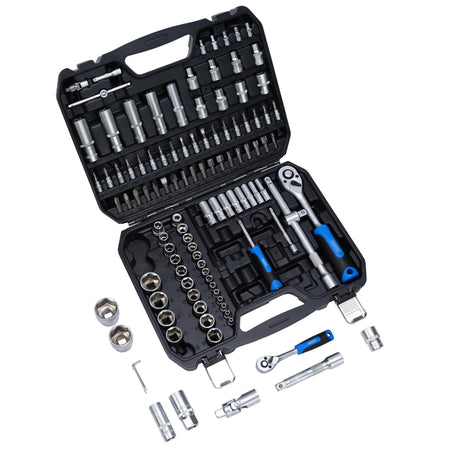 Draper HI-TORQ Metric Socket and Bit Set, 1/4" and 1/2" Sq. Dr. (110 Piece) : Model No. MIXSS110