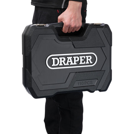 Draper HI-TORQ Metric Socket and Bit Set, 1/4" and 1/2" Sq. Dr. (110 Piece) : Model No. MIXSS110