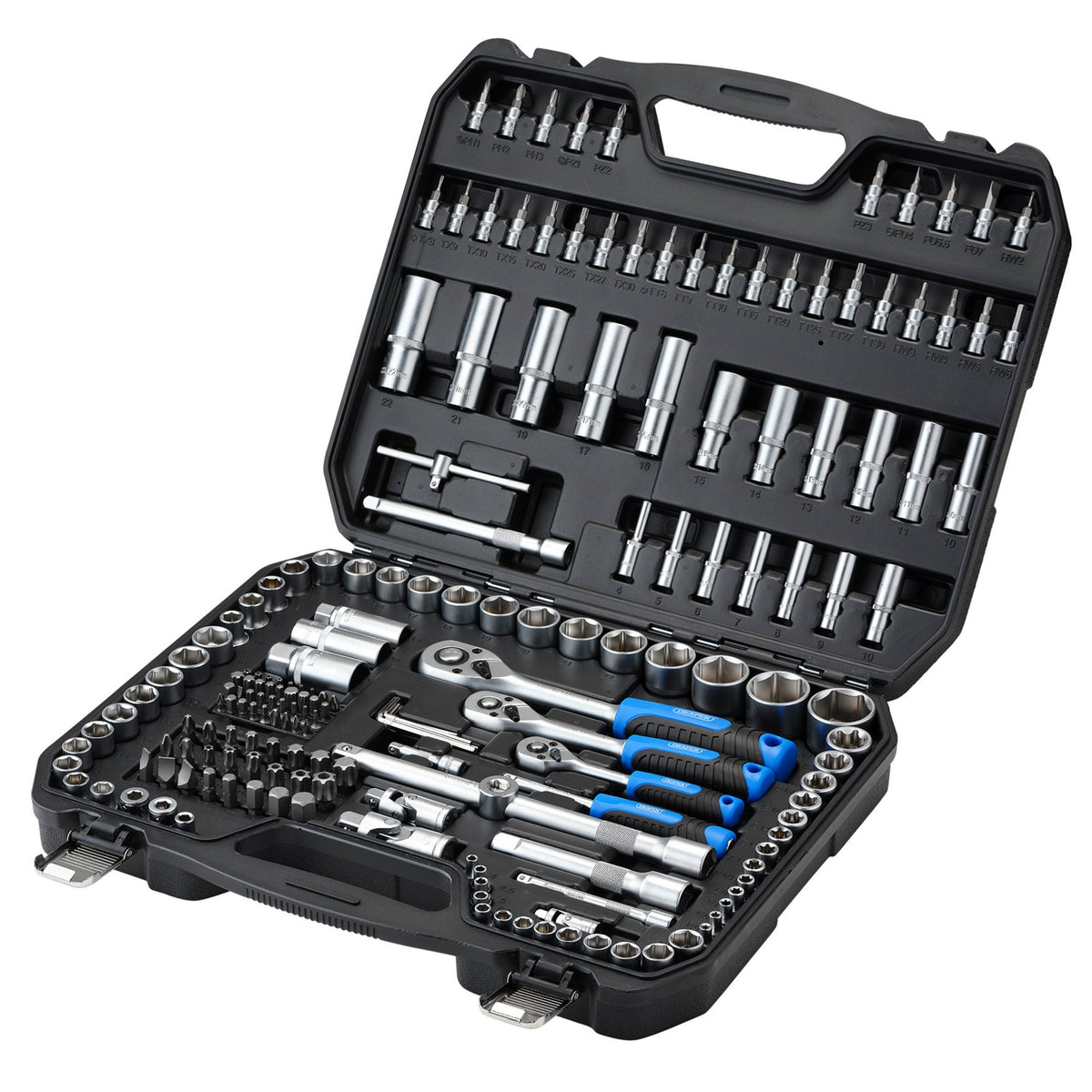 Draper HI-TORQ Metric Socket and Bit Set, 1/4", 3/8" and 1/2" Sq. Dr. (188 Piece) : Model No. MIXSS188