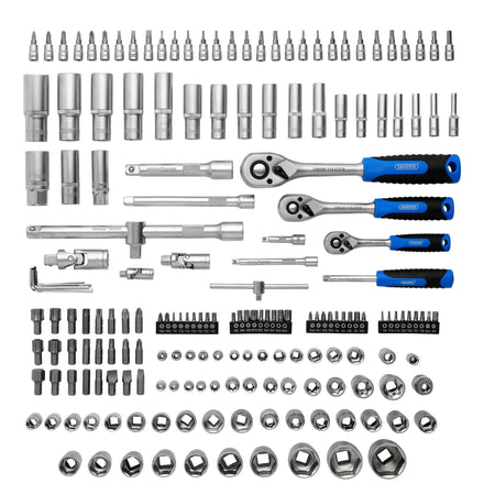 Draper HI-TORQ Metric Socket and Bit Set, 1/4", 3/8" and 1/2" Sq. Dr. (188 Piece) : Model No. MIXSS188