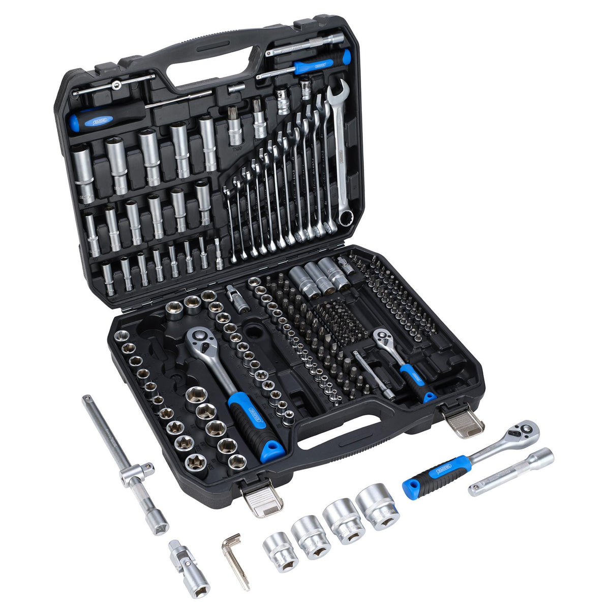 Draper HI-TORQ Metric Socket and Bit Set, 1/4", 3/8" and 1/2" Sq. Dr. (219 Piece) : Model No. MIXSS219