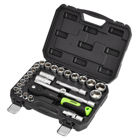 Draper HI-TORQ Metric Socket Set, 1/2" Sq. Dr. (27 Piece) : Model No. 1/2SS27