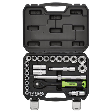 Draper HI-TORQ Metric Socket Set, 1/2" Sq. Dr. (27 Piece) : Model No. 1/2SS27
