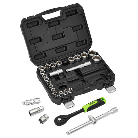 Draper HI-TORQ Metric Socket Set, 1/2" Sq. Dr. (27 Piece) : Model No. 1/2SS27