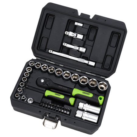 Draper HI-TORQ Metric Socket and Bit Set, 1/4" and 3/8" Sq. Dr. (48 Piece) : Model No. MIXSS48