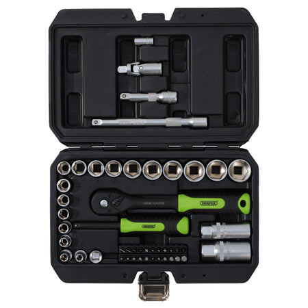 Draper HI-TORQ Metric Socket and Bit Set, 1/4" and 3/8" Sq. Dr. (48 Piece) : Model No. MIXSS48