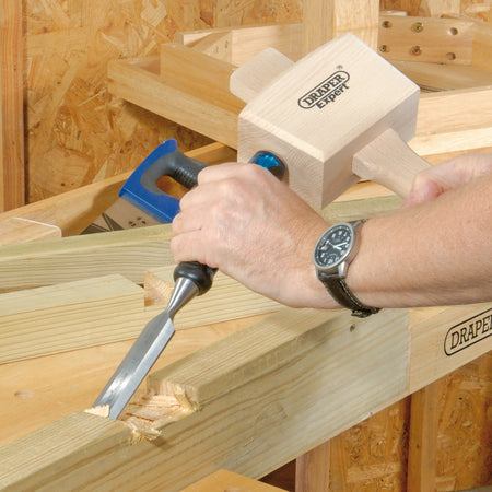 Draper Expert Plus 25mm Soft Grip 'Pound Thru' Bevel Edge Wood - Model No. DEPTWD