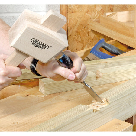 Draper Expert Plus 25mm Soft Grip 'Pound Thru' Bevel Edge Wood - Model No. DEPTWD