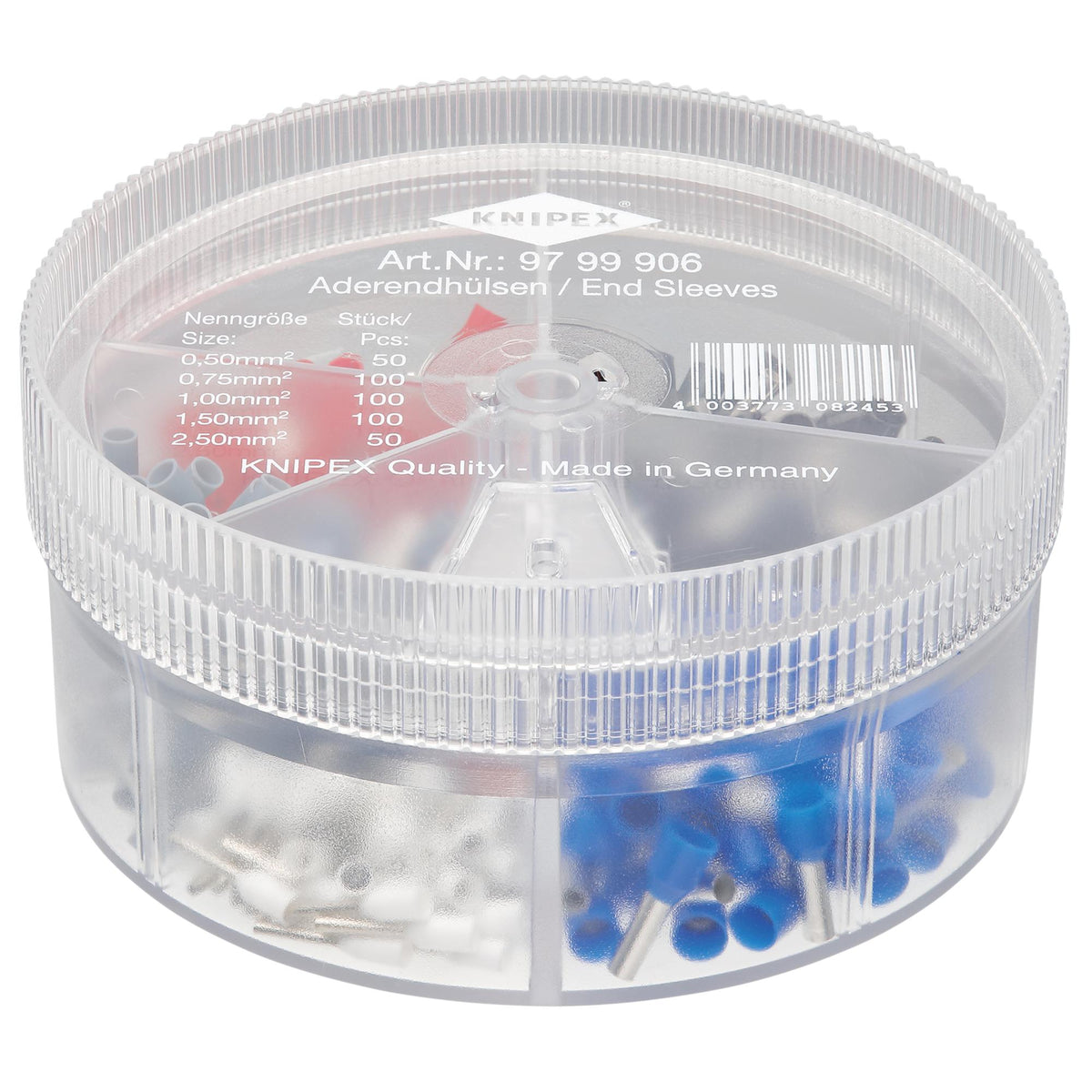 KNIPEX 97 99 906 Assortment Boxes with 450 insulated Wire Ferrules 5 x Wire Ferrule Sets