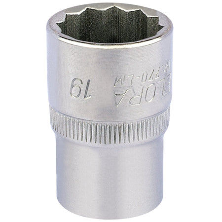 19mm 1/2in. Square Drive Bi-Hexagon Socket: Model No.770-LM
