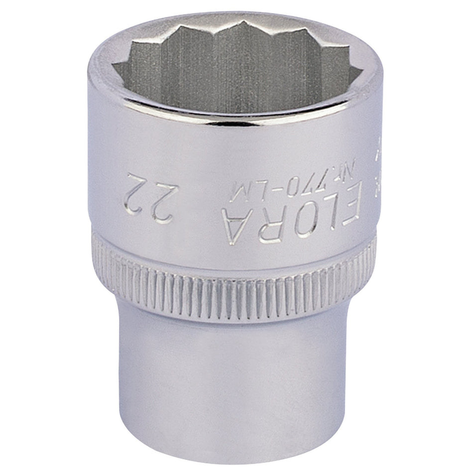 22mm 1/2in. Square Drive Bi-Hexagon Socket: Model No.770-LM