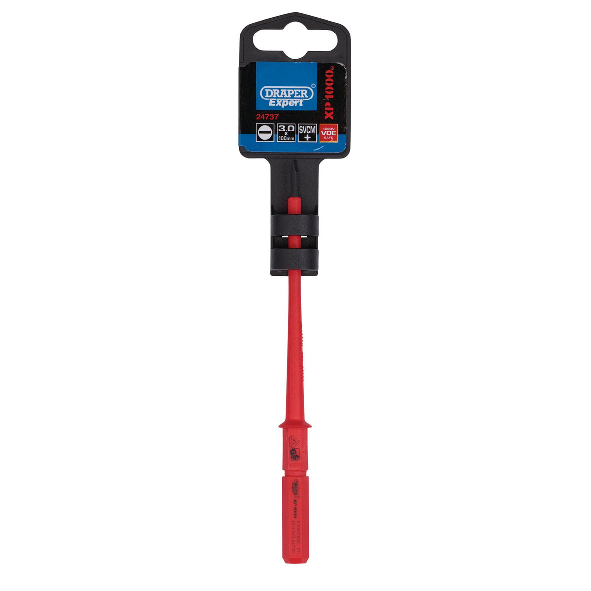 DRAPER Expert Ergo Plus ; Plain Slot VDE Interchangeable Screwdriver Blade 3mm x 100mm: Model No.Y9651P