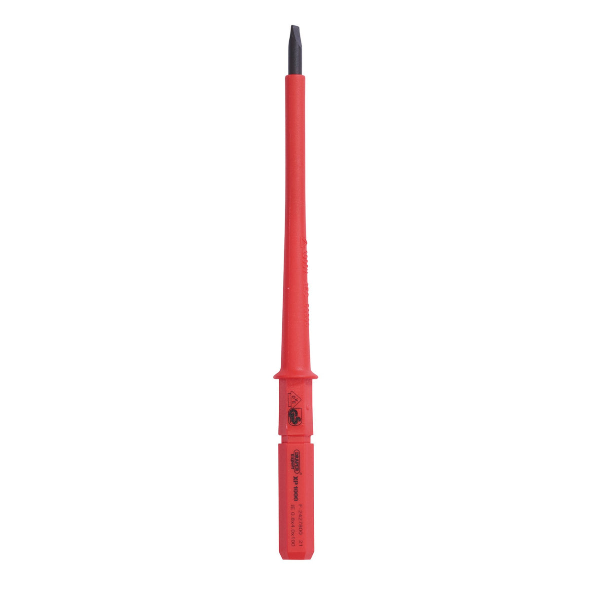 DRAPER Expert Ergo Plus® Plain Slot VDE Interchangeable Screwdriver Blade 4mm x 100mm : Model No.9651P