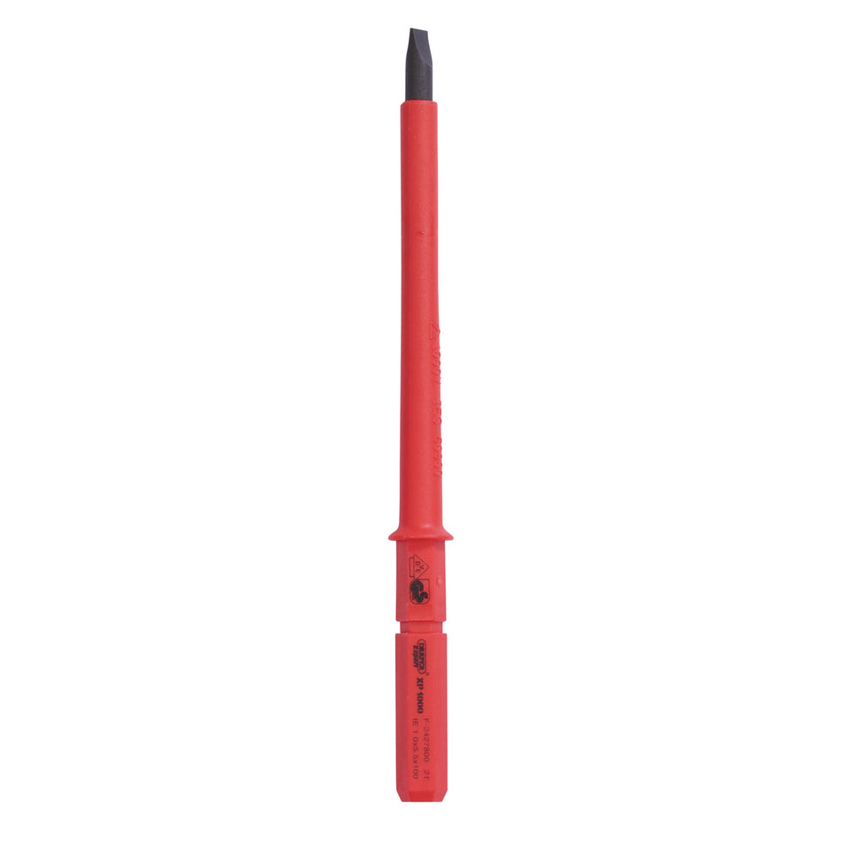 DRAPER Expert Ergo Plus® Plain Slot VDE Interchangeable Screwdriver Blade 5mm x 100mm : Model No.9651P