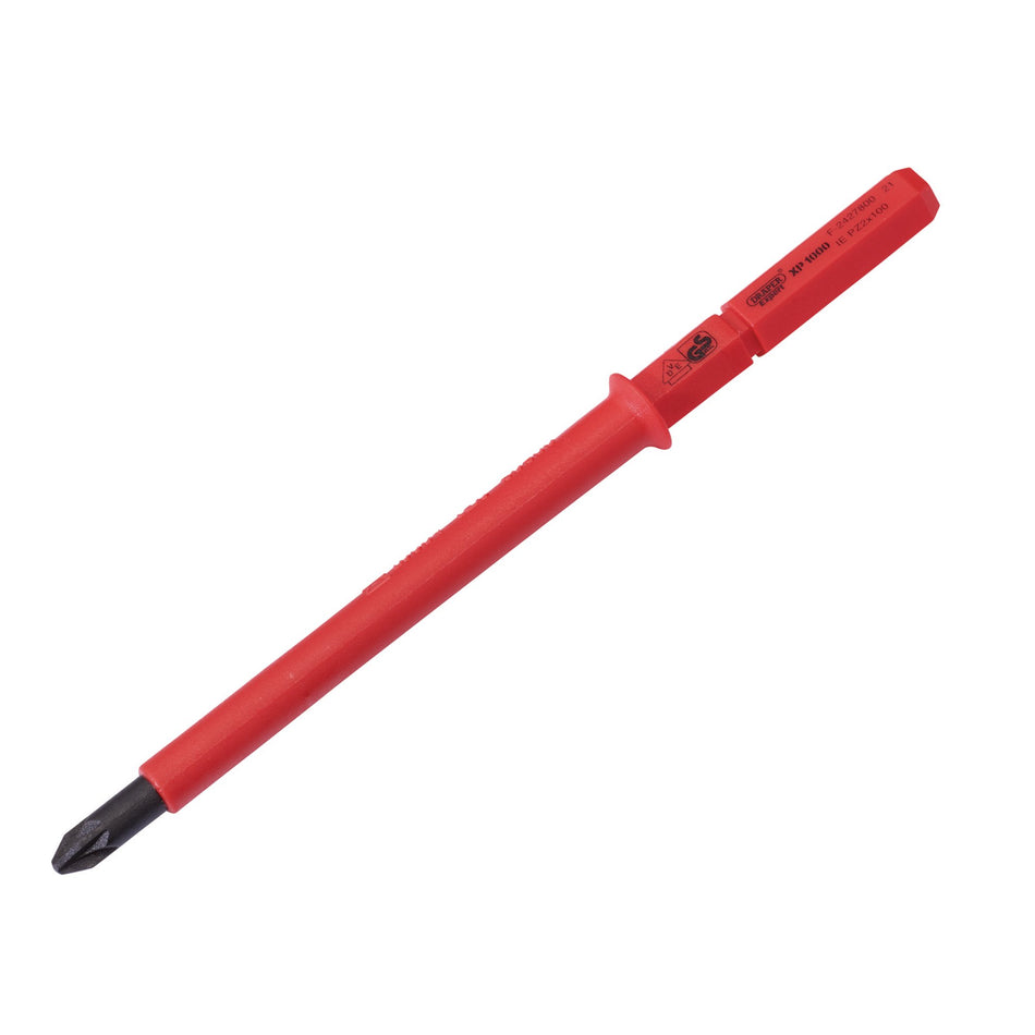 DRAPER Expert Ergo Plus® PZ Type VDE Interchangeable Screwdriver Blade No:2 x 100mm : Model No.9651PZ