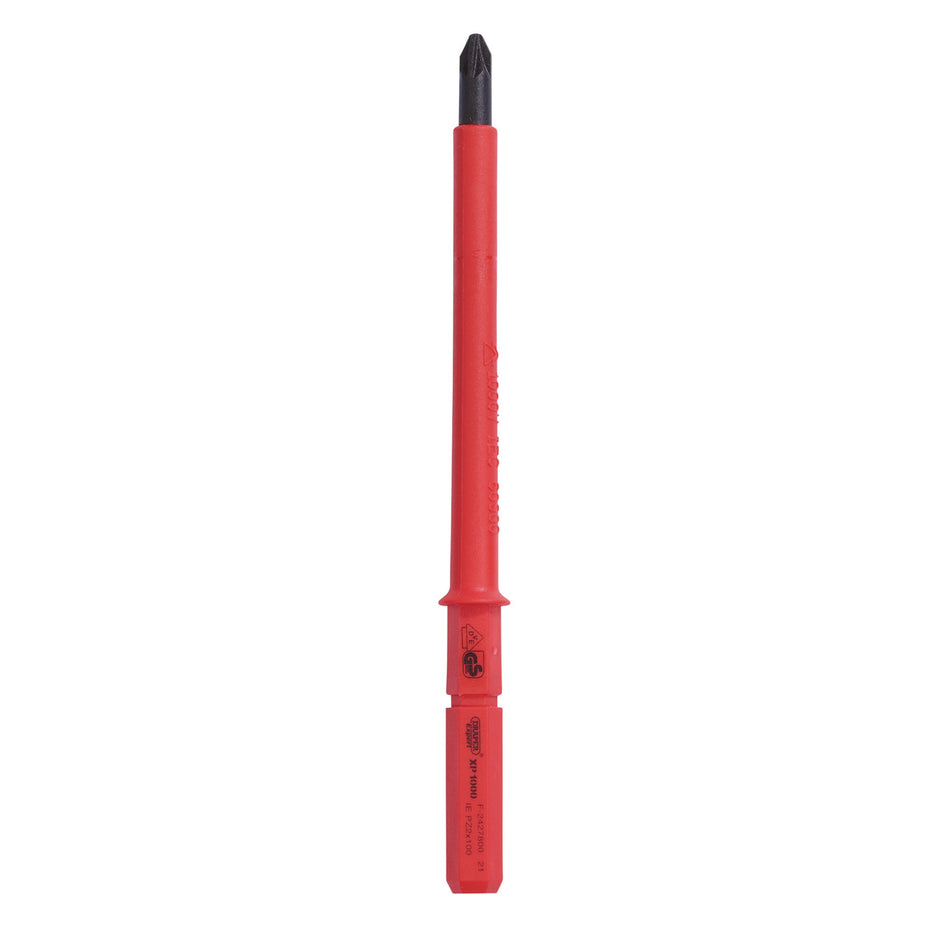 DRAPER Expert Ergo Plus® PZ Type VDE Interchangeable Screwdriver Blade No:2 x 100mm : Model No.9651PZ