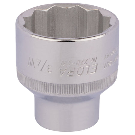 3/4in. 1/2in. Square Drive Whitworth Bi-Hexagon Socket: Model No.770-LW