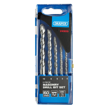 DRAPER 5 Piece Masonry Drill Set: Model No.DS5MSB