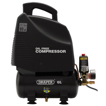 DRAPER 6L 230V 1.1kW (1.5hp) Oil-Free Air Compressor: Model No.DA6/169