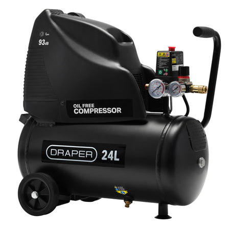 DRAPER 24L 230V 1.1kW (1.5hp) Oil-Free Air Compressor: Model No.DA25/169
