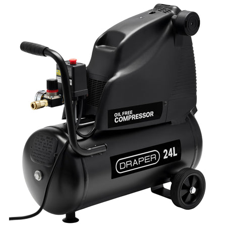 DRAPER 24L 230V 1.1kW (1.5hp) Oil-Free Air Compressor: Model No.DA25/169