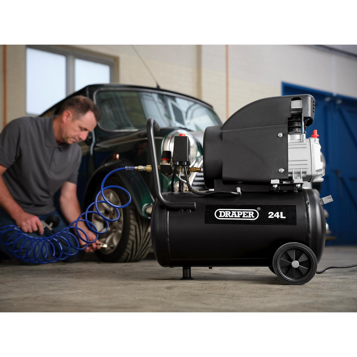 DRAPER 24L 230V 1.5kW (2hp) Air Compressor: Model No.DA25/207