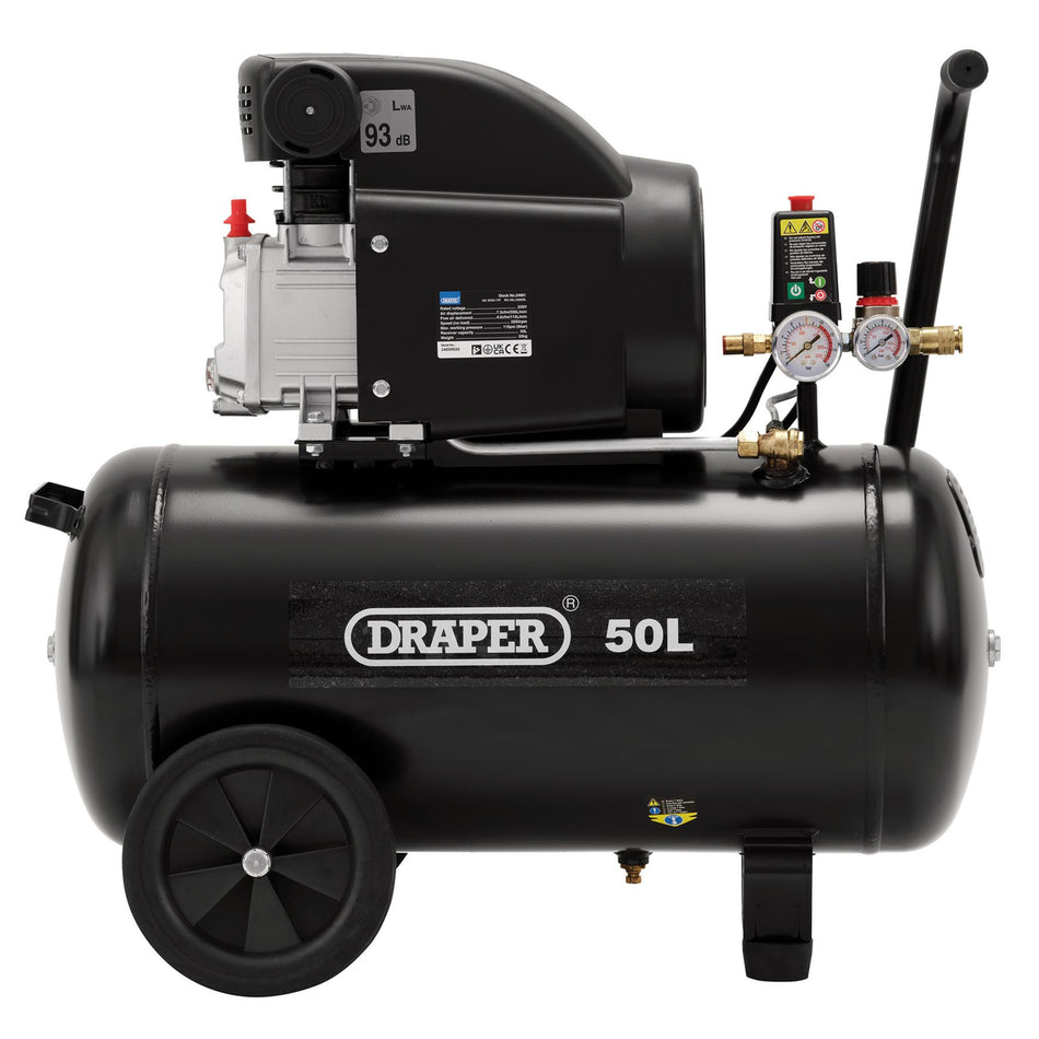 DRAPER 50L 230V 1.5kW (2hp) Air Compressor: Model No.DA50/207
