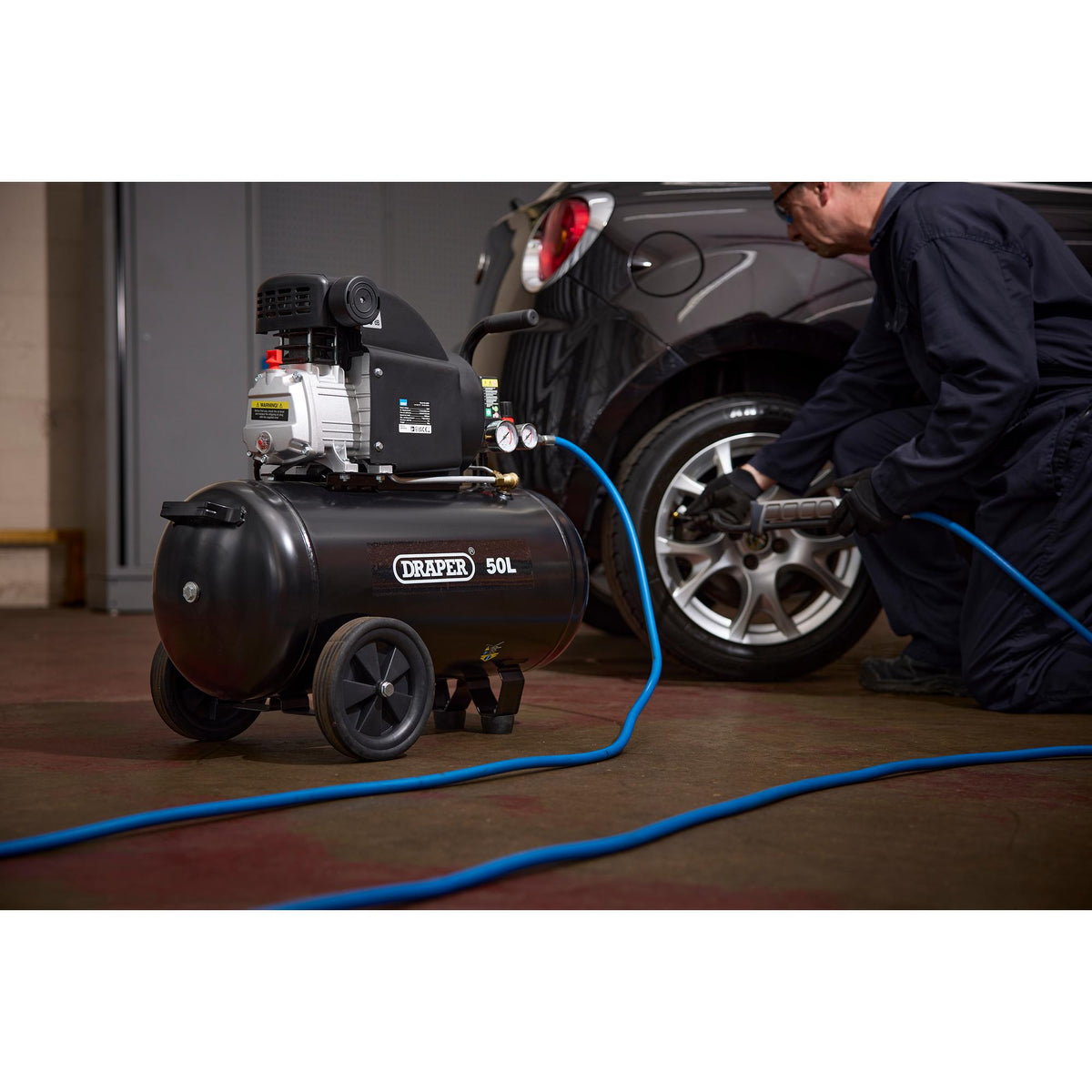 DRAPER 50L 230V 1.5kW (2hp) Air Compressor: Model No.DA50/207
