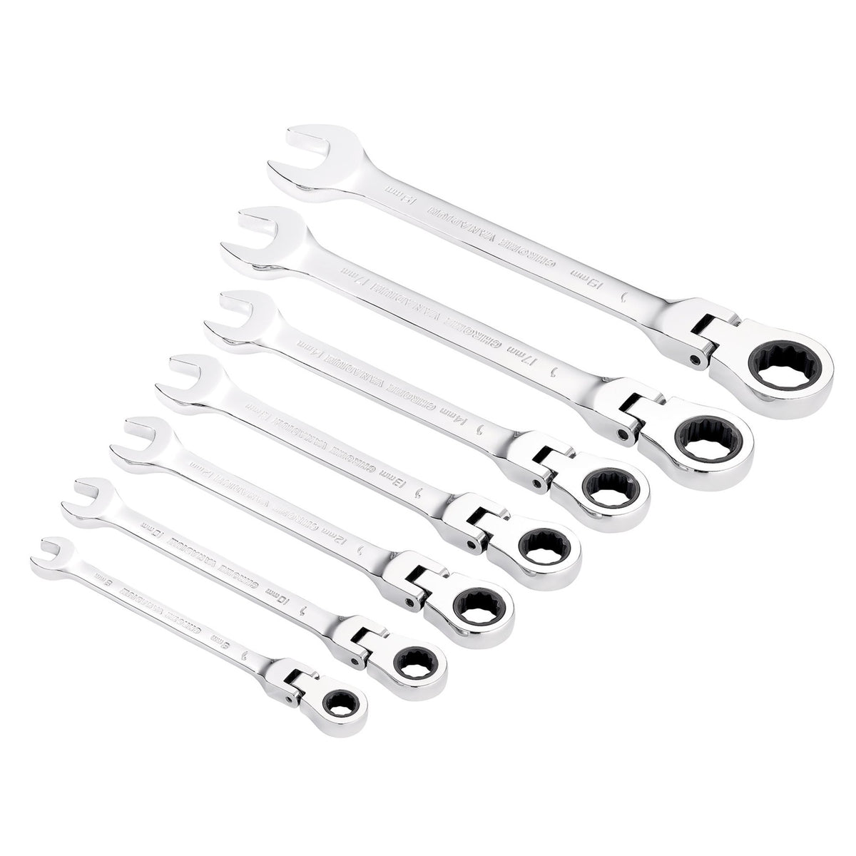 DRAPER 7 Piece Draper Hi-Torq ; Metric Flexible Head Ratcheting Combination Spanner Set: Model No.8230FMM/7