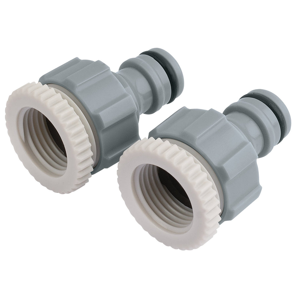 DRAPER 1/2" and 3/4" BSP Tap Connectors (twin pack): Model No. GWPPATC2